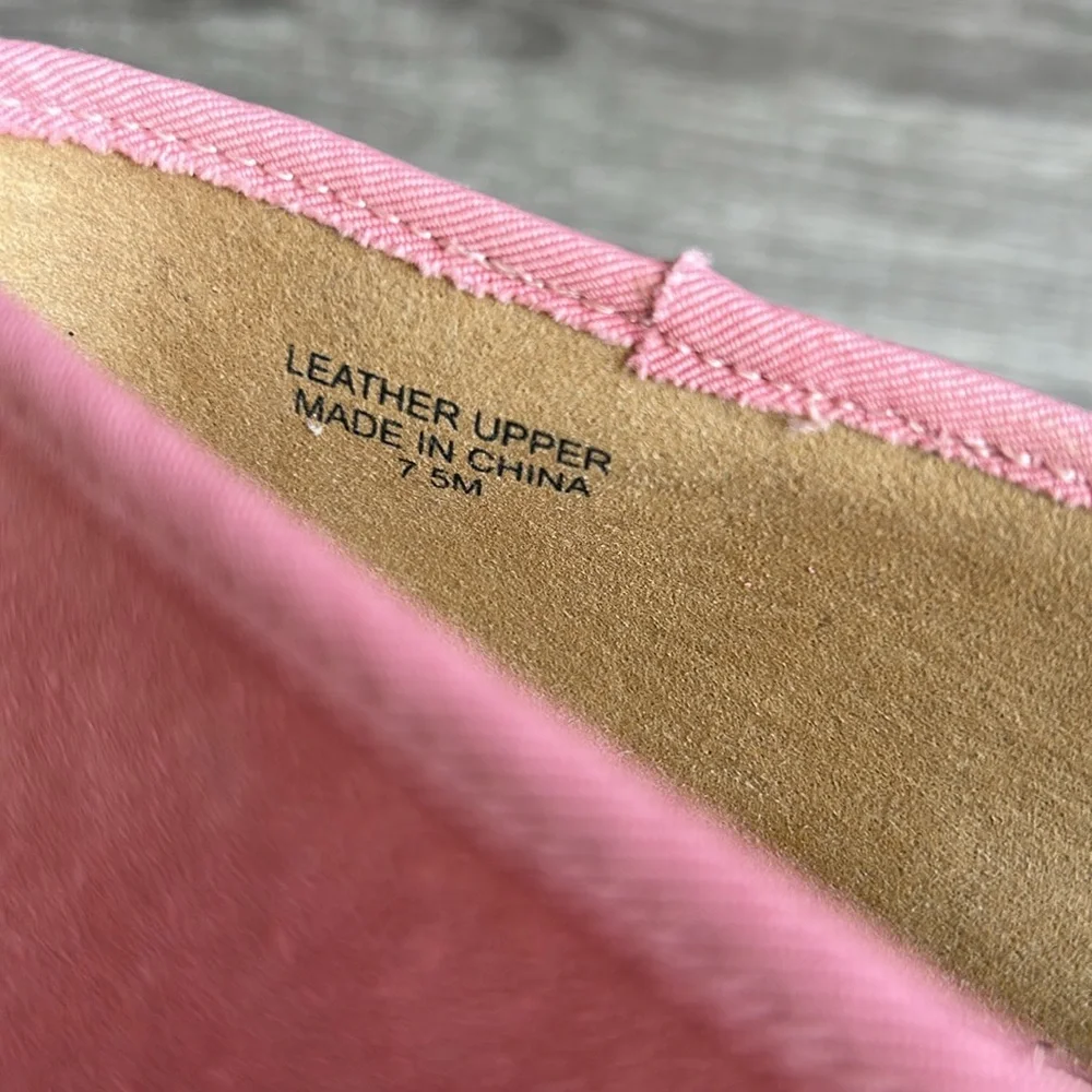 Talbots Pink‎ QUINN SUEDE PLATFORM ESPADRILLES Slip-On Bow Tie Shoes 7.5W